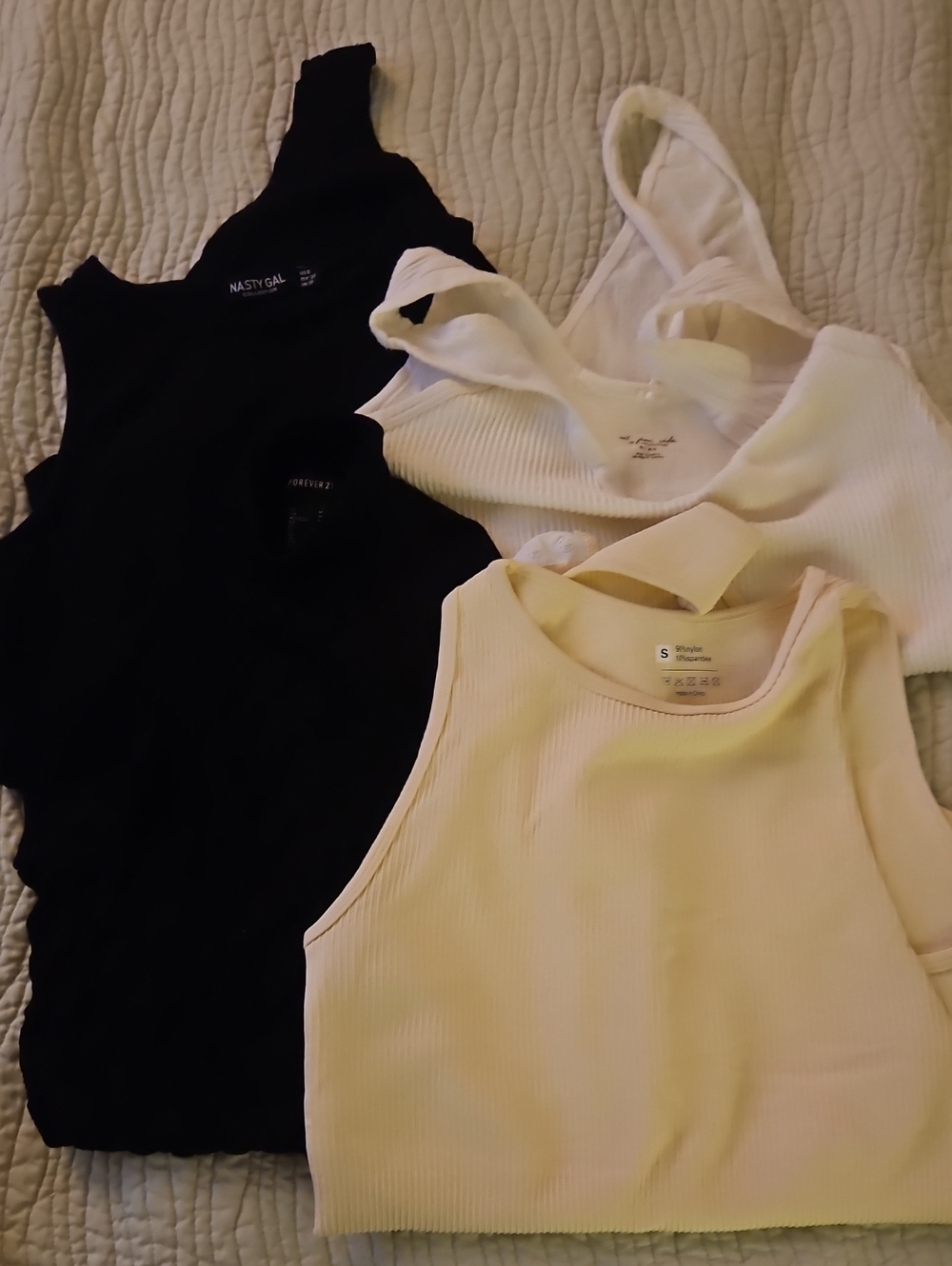 Small Body Suits, 2 Black, White & Cream